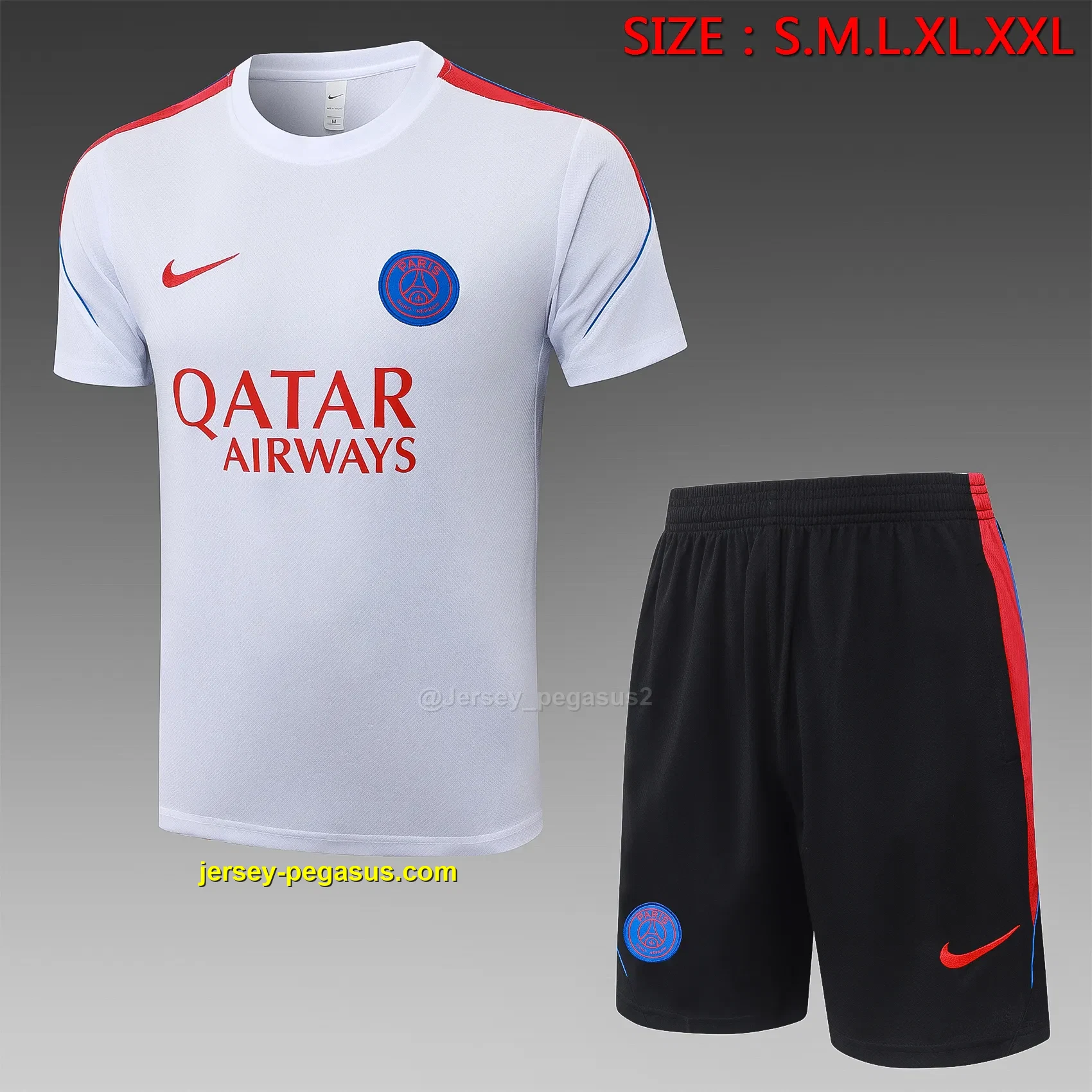 2627 short-sleeved Paris white (with red)-Paris 2627 short-sleeved Paris white (with red)-Paris