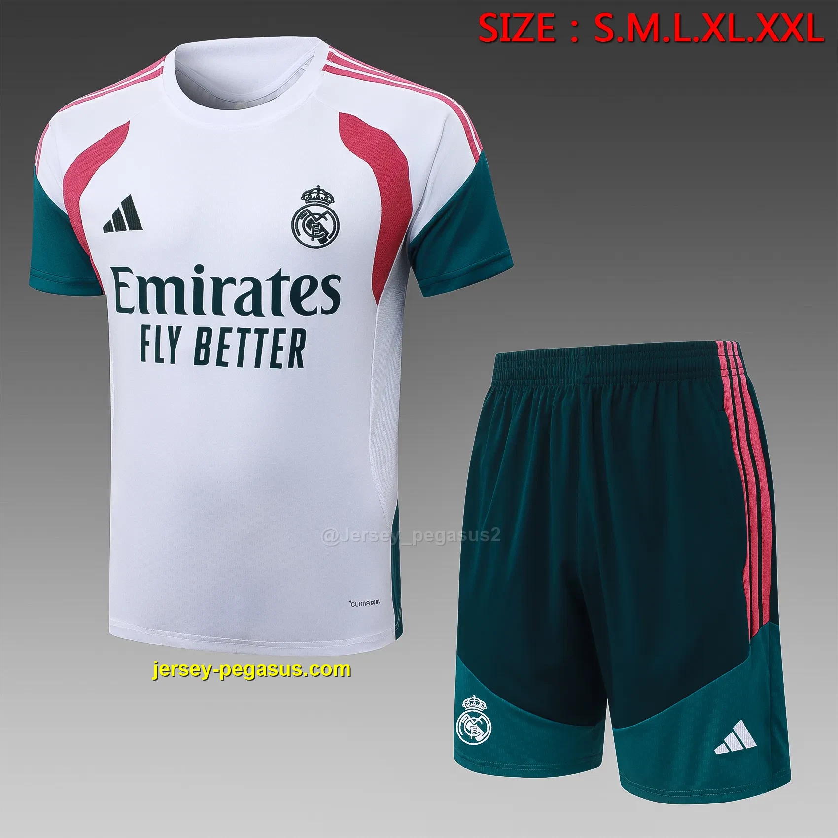 2627 short-sleeved Real Madrid white (rose red color)-Real Madri 2627 short-sleeved Real Madrid white (rose red color)-Real Madri