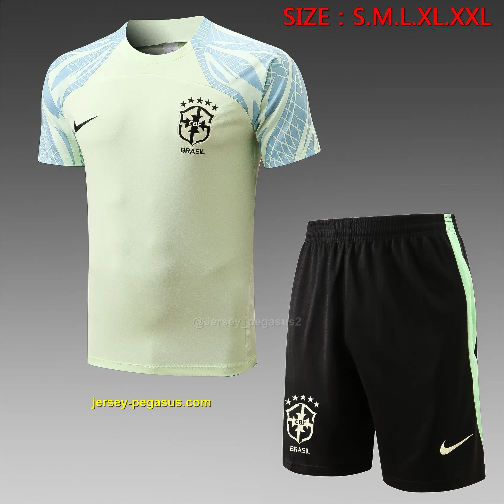 Short-sleeved 2223 Brazilian grass green (with cropped pants) Short-sleeved 2223 Brazilian grass green (with cropped pants)