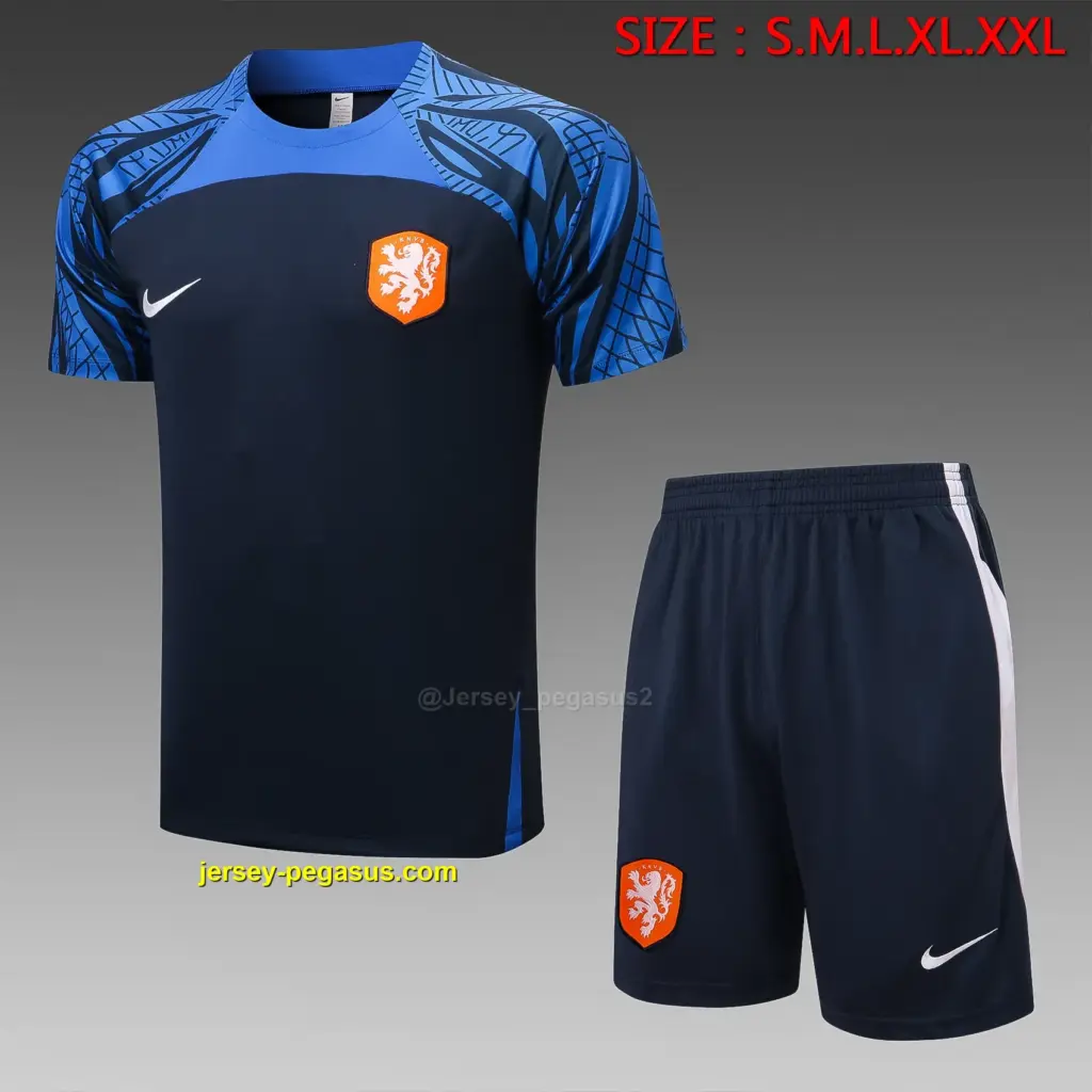 Short-sleeved 2223 Dutch royal blue (with cropped pants)