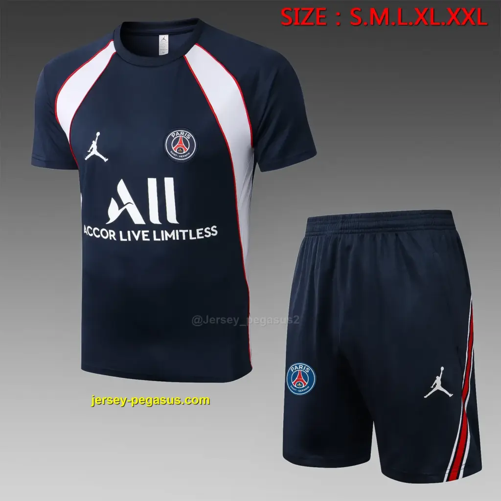 Short-sleeved 2223 Jordan Paris sapphire blue (white on the side) with cro