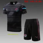 Short-sleeved 2223 Manchester City black (with cropped pants) (2)