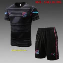 Short-sleeved 2223 Manchester City black (with cropped pants) (2)