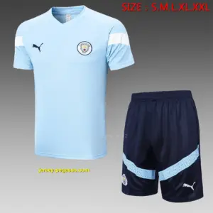Short-sleeved 2223 Manchester City light blue (with cropped pants)