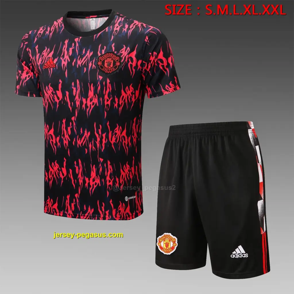 Short-sleeved 2223 Manchester United full-body inkjet black and purple (wi