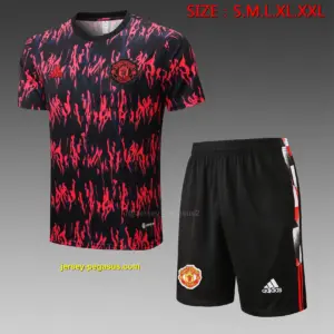 Short-sleeved 2223 Manchester United full-body inkjet black and purple (wi