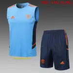 Short-sleeved 2223 Manchester United light blue (with five-length pants)