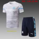 Short-sleeved 2223 Marseille pad printing white (with three-quarter pants)
