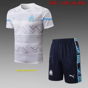 Short-sleeved 2223 Marseille pad printing white (with three-quarter pants)