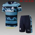 Short-sleeved 2223 Marseille pad-printed sapphire blue (with cropped pants