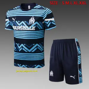 Short-sleeved 2223 Marseille pad-printed sapphire blue (with cropped pants