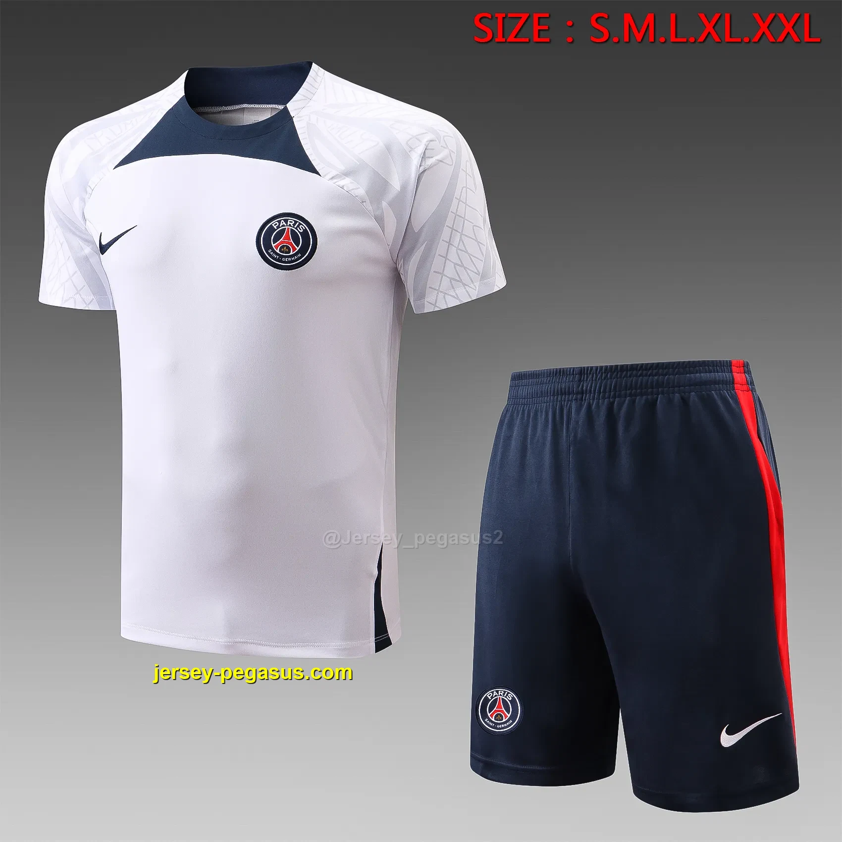 Short-sleeved 2223 Nike Paris White (with cropped pants) Short-sleeved 2223 Nike Paris White (with cropped pants)