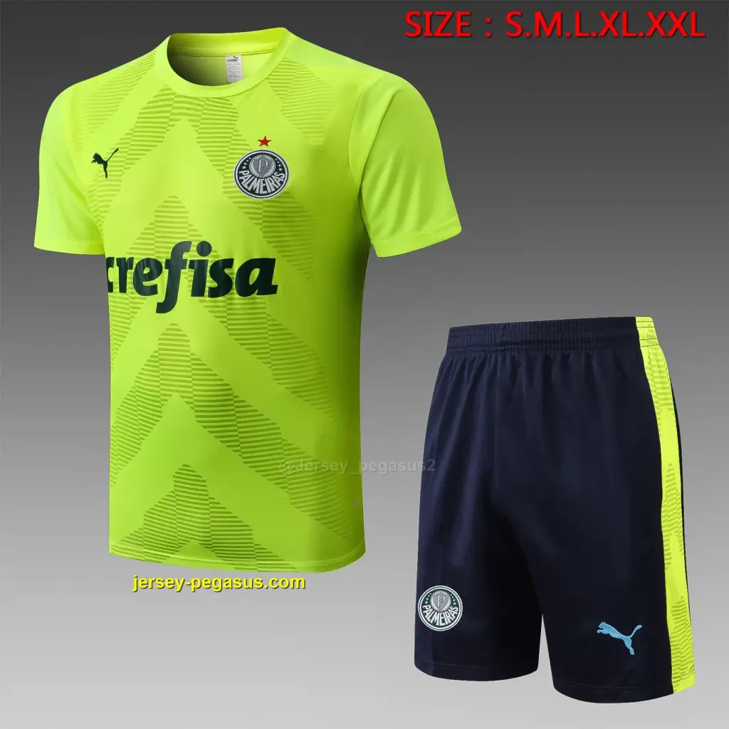 Short-sleeved 2223 Palmeiras fluorescent green (with cropped pants)