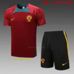 Short-sleeved 2223 Portuguese wine red (with cropped pants)