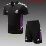 Short-sleeved 2223 Real Madrid black (with cropped pants)