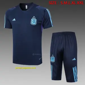 Short-sleeved 2324 Argentinian sapphire blue (with cropped pants)