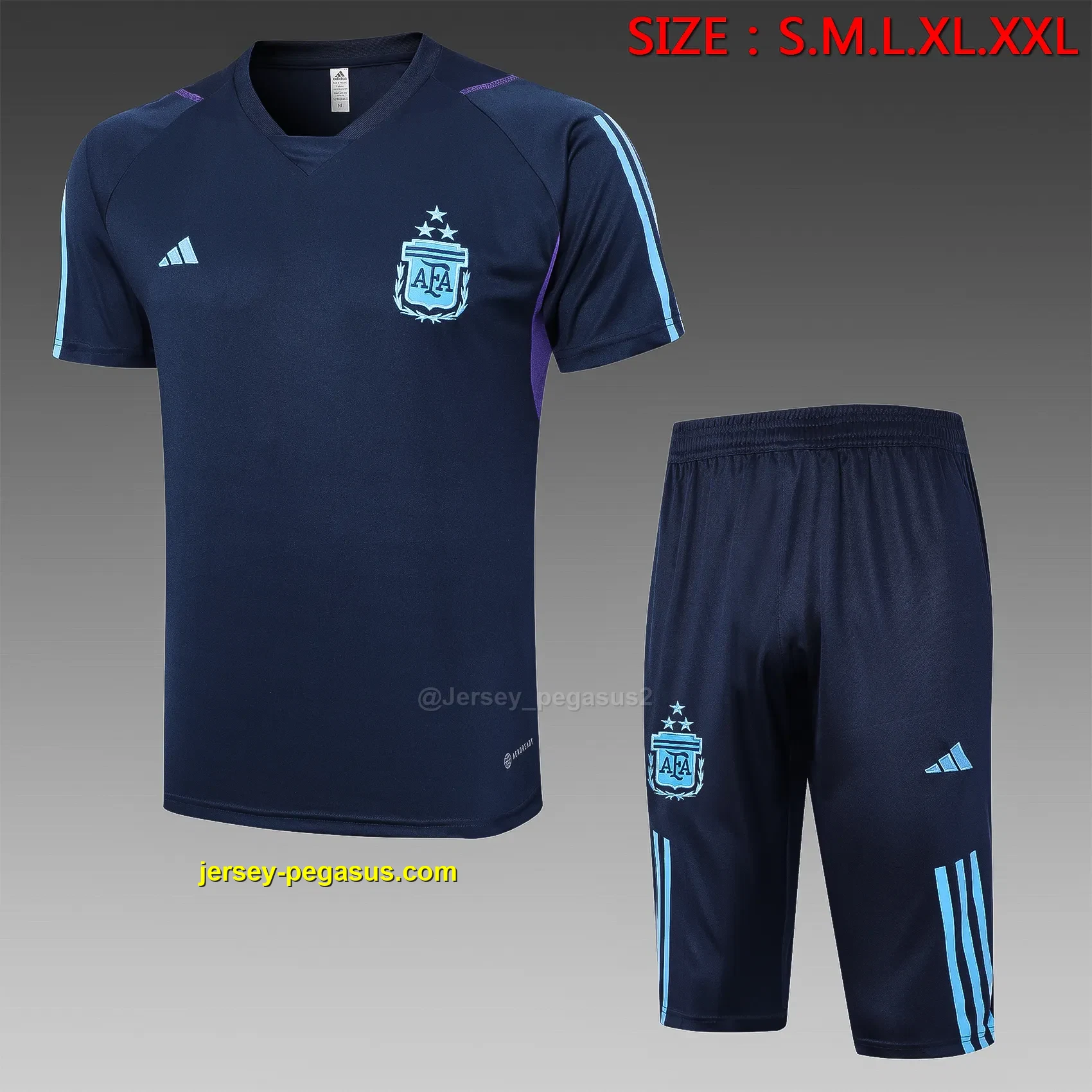 Short-sleeved 2324 Argentinian sapphire blue (with cropped pants) Short-sleeved 2324 Argentinian sapphire blue (with cropped pants)