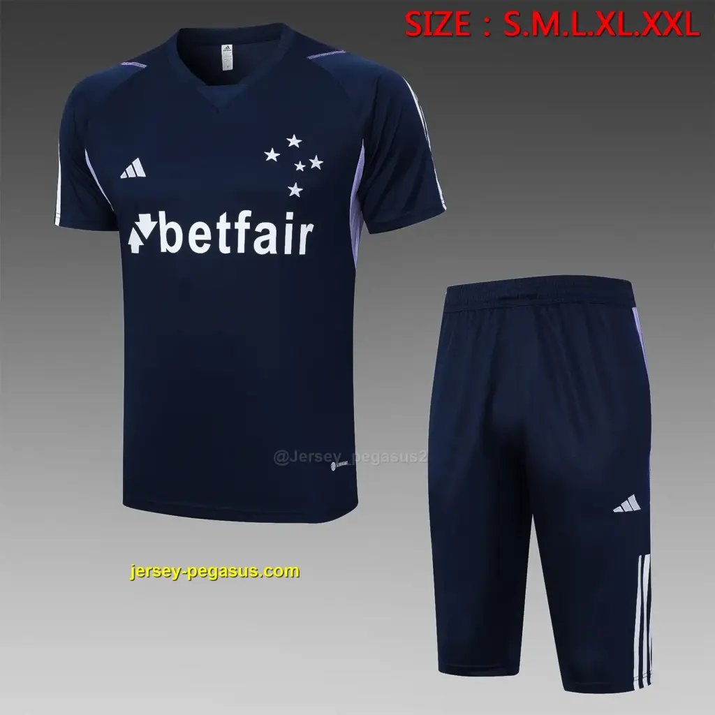 Short-sleeved 2324 Cruzeiro royal blue (with cropped pants)