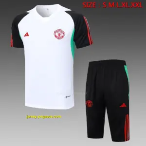 Short-sleeved 2324 Manchester United white (with cropped pants))
