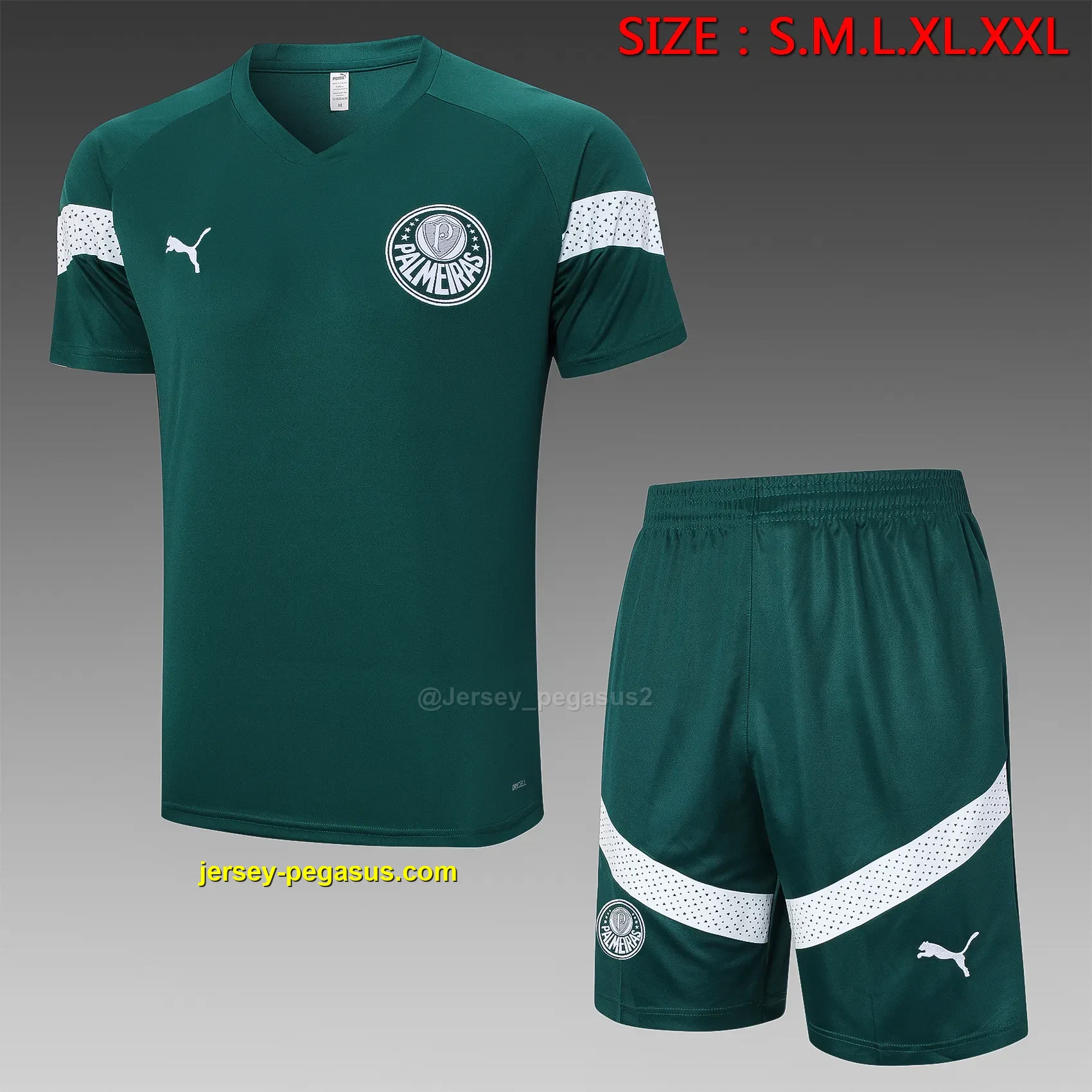 Short-sleeved 2324 Palmeiras dark green (with cropped pants) Short-sleeved 2324 Palmeiras dark green (with cropped pants)