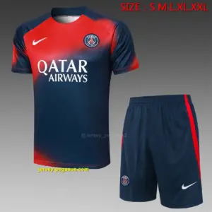 Short-sleeved 2324 Paris redsapphire blue inkjet (with cropped pants)-Pari