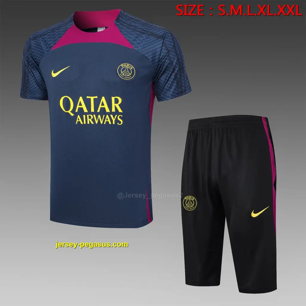 Short-sleeved 2324 Paris royal blue (with cropped pants)