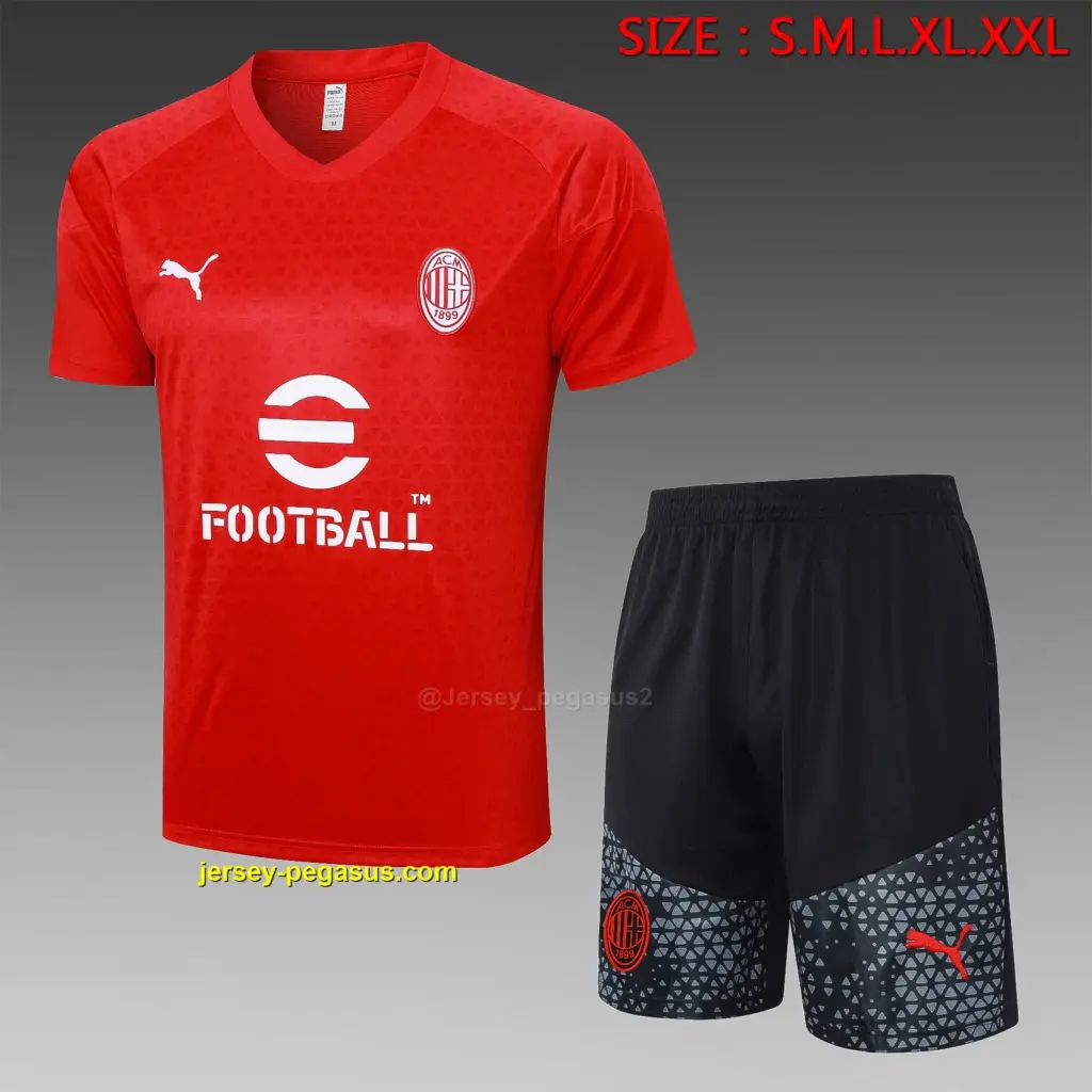 Short-sleeved 2324AC red (with cropped pants)