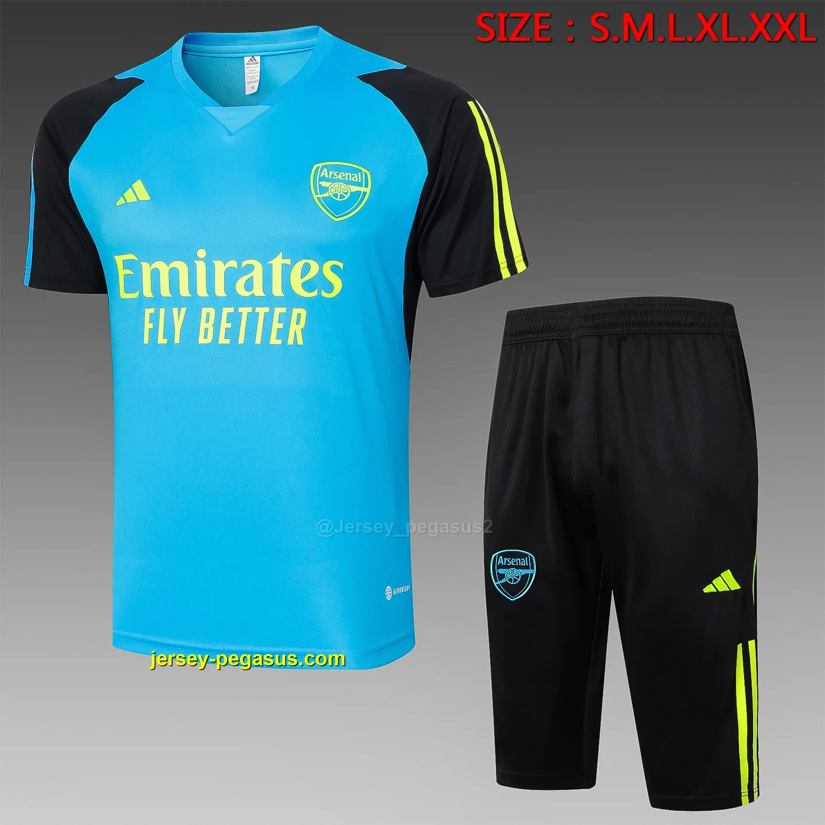 Short-sleeved 2425 Arsenal Hulan (with cropped pants)-Arsenal Short-sleeved 2425 Arsenal Hulan (with cropped pants)-Arsenal