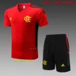 short-sleeved 2223 flamenco red (with five-length pants)