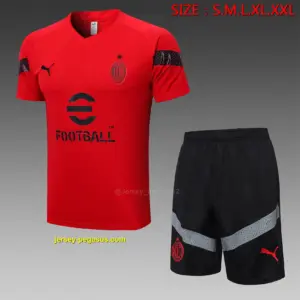 short-sleeved 2223AC Milan red (with cropped pants))