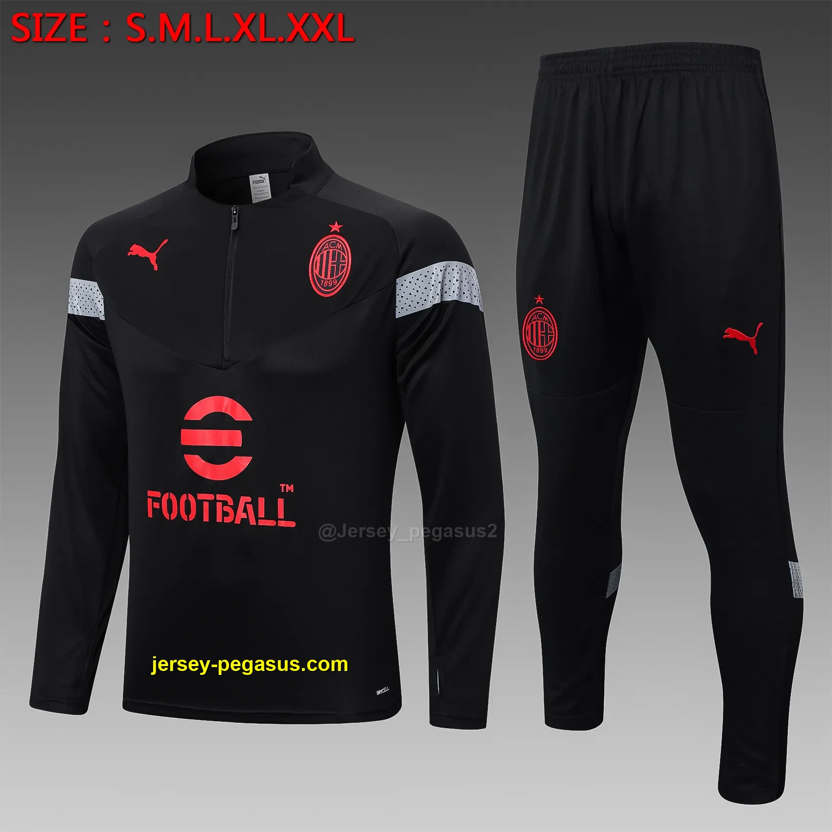 2223 half pull AC Milan black 2223 half pull AC Milan black