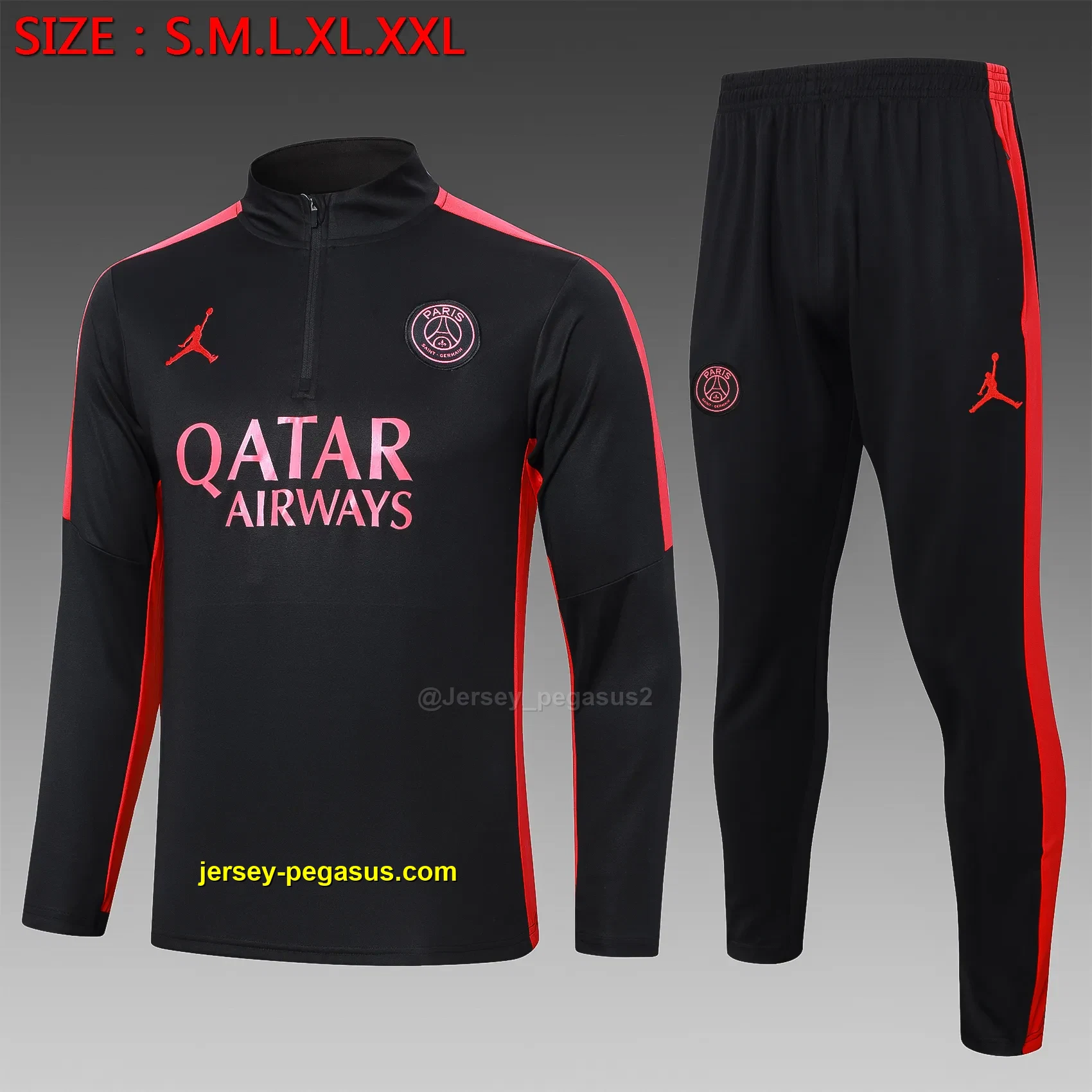 2324 Half Pull Jordan Paris Black (Shoulder Red-Paris 2324 Half Pull Jordan Paris Black (Shoulder Red-Paris
