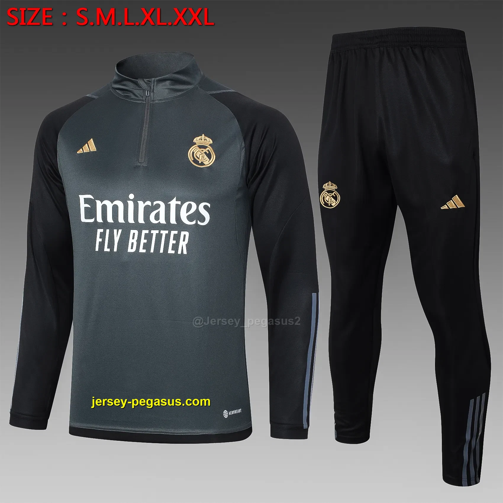 2324 Half Pull Real Madrid Dark Gray 2324 Half Pull Real Madrid Dark Gray