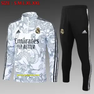2324 Half Pull Real Madrid White (Inkjet Chinese Dragon)-Real Madrid