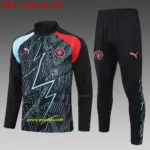 2324 Half-La Manchester City black inkjet (shoulder red and blue)
