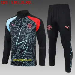 2324 Half-La Manchester City black inkjet (shoulder red and blue)