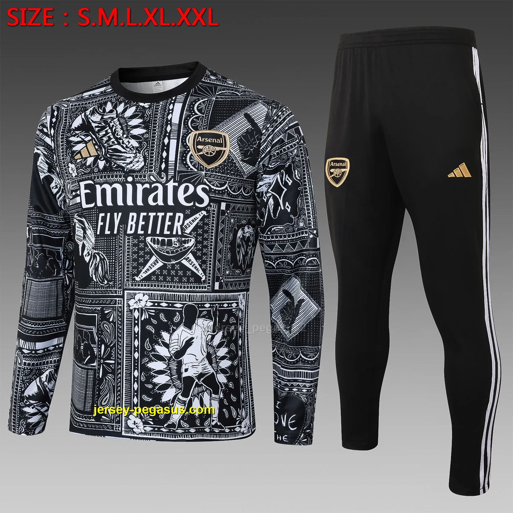 2324 Round Neck Arsenal Black Inkjet-Arsenal 2324 Round Neck Arsenal Black Inkjet-Arsenal