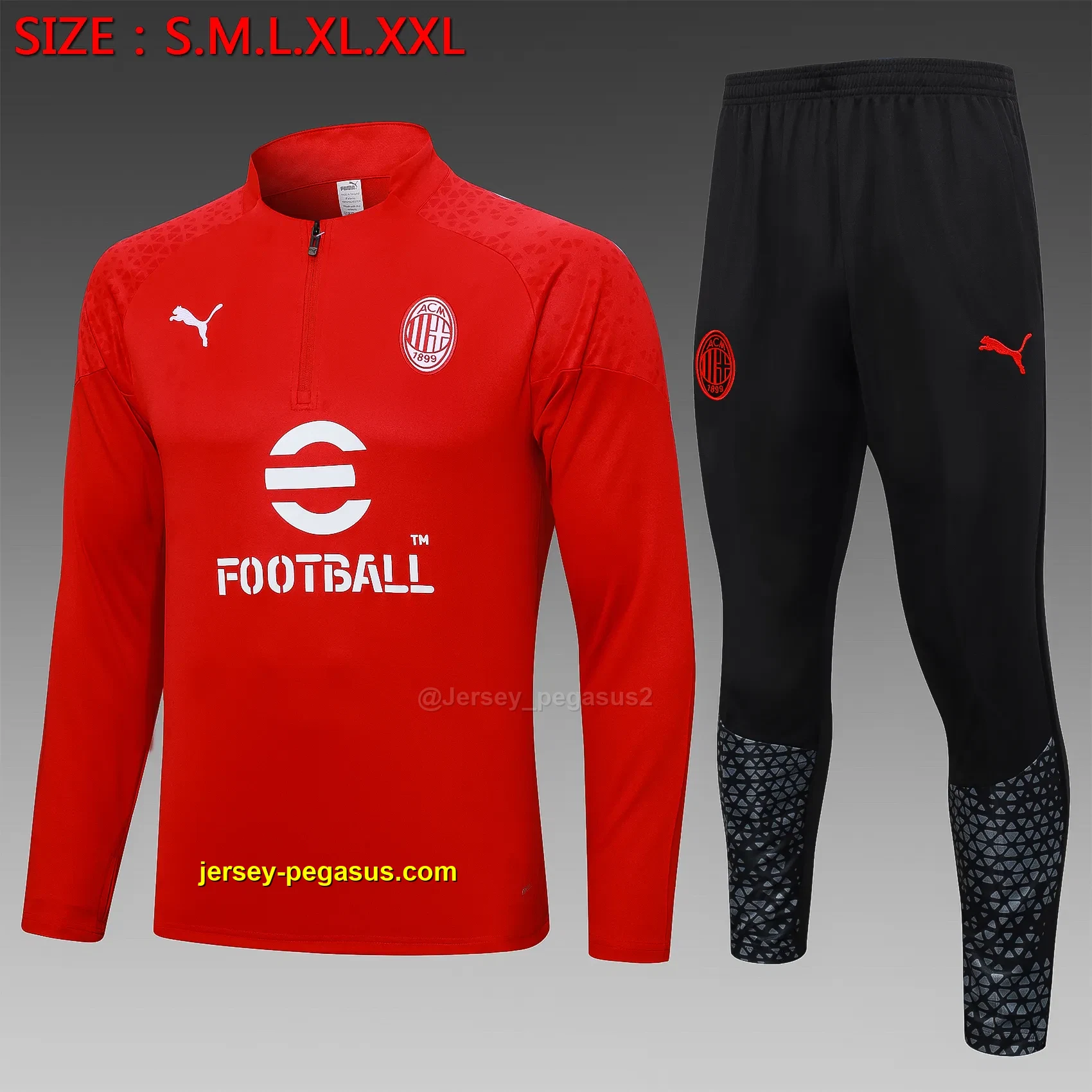 2324 half pull AC Milan red 2324 half pull AC Milan red