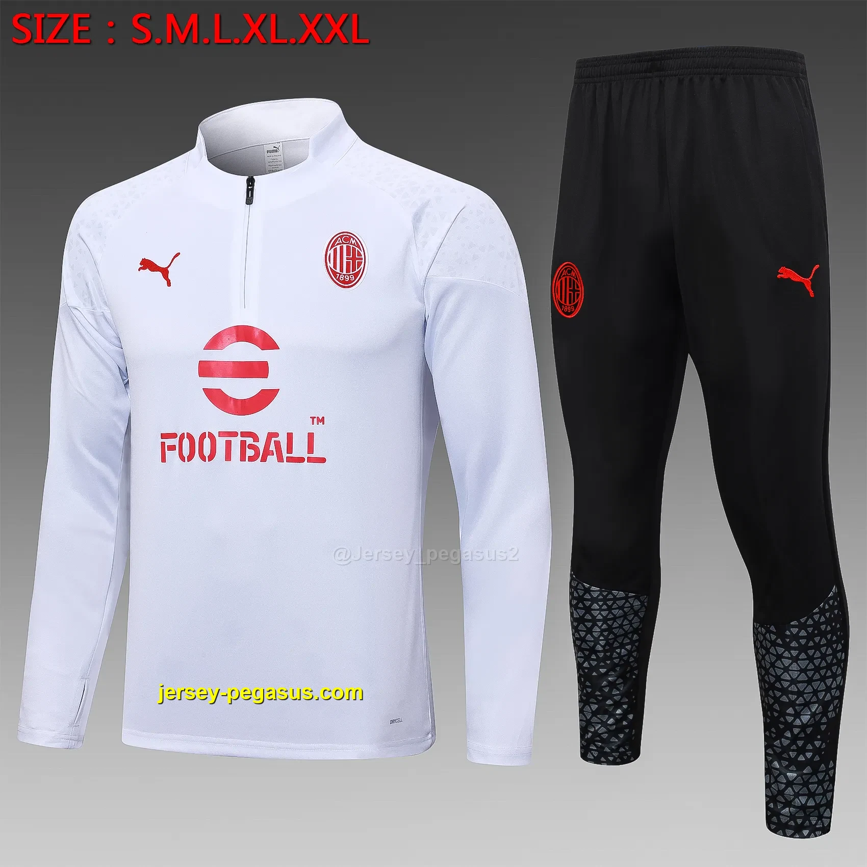 2324 half pull AC Milan white 2324 half pull AC Milan white