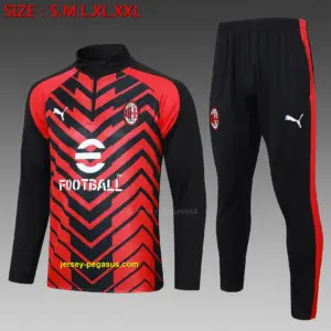 2324 half-pull AC Milan black and red