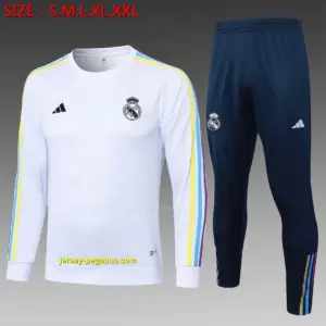 2324 round neck long sleeve Real Madrid white