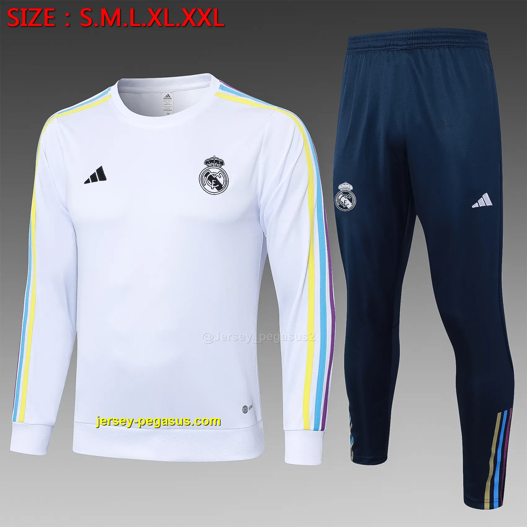2324 round neck long sleeve Real Madrid white 2324 round neck long sleeve Real Madrid white
