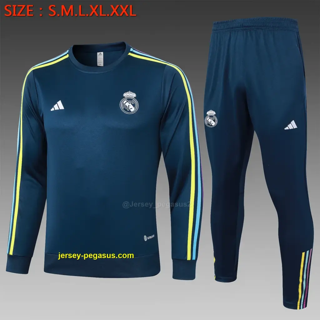2324 round neck long sleeves royal blue