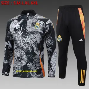 2425 Half Pull Real Madrid Black (Inkjet Dragon)-Real Madrid