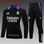 2425 Half Pull Real Madrid Black (Purple Collar)-Real Madrid