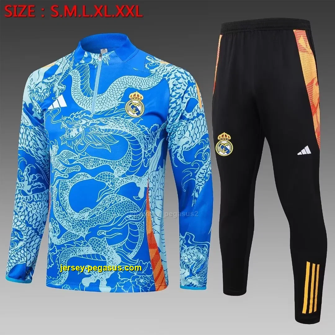 2425 Half Pull Real Madrid Light Blue (Inkjet Dragon)-Real Madrid 2425 Half Pull Real Madrid Light Blue (Inkjet Dragon)-Real Madrid