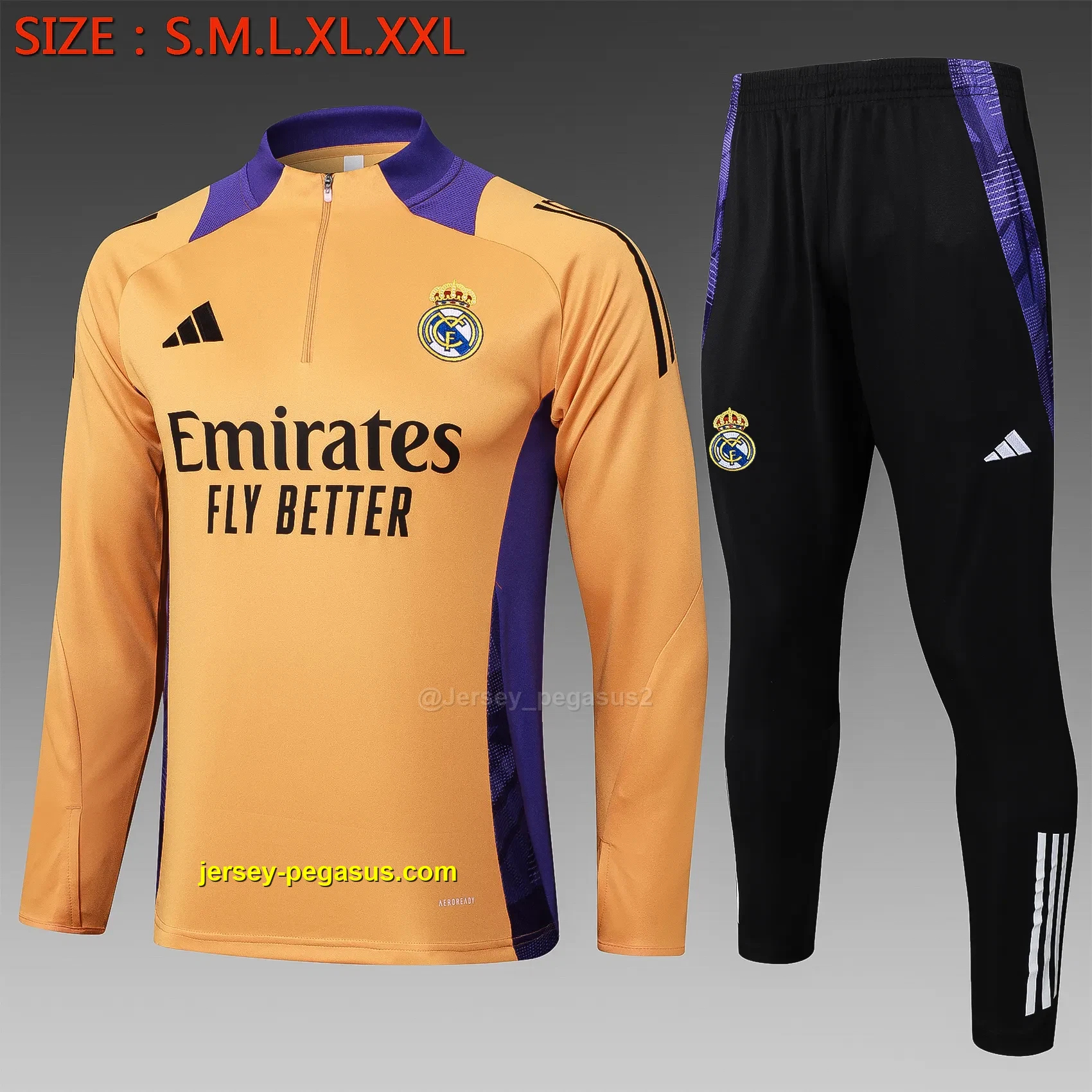 2425 Half Pull Real Madrid Orange-Real Madrid 2425 Half Pull Real Madrid Orange-Real Madrid