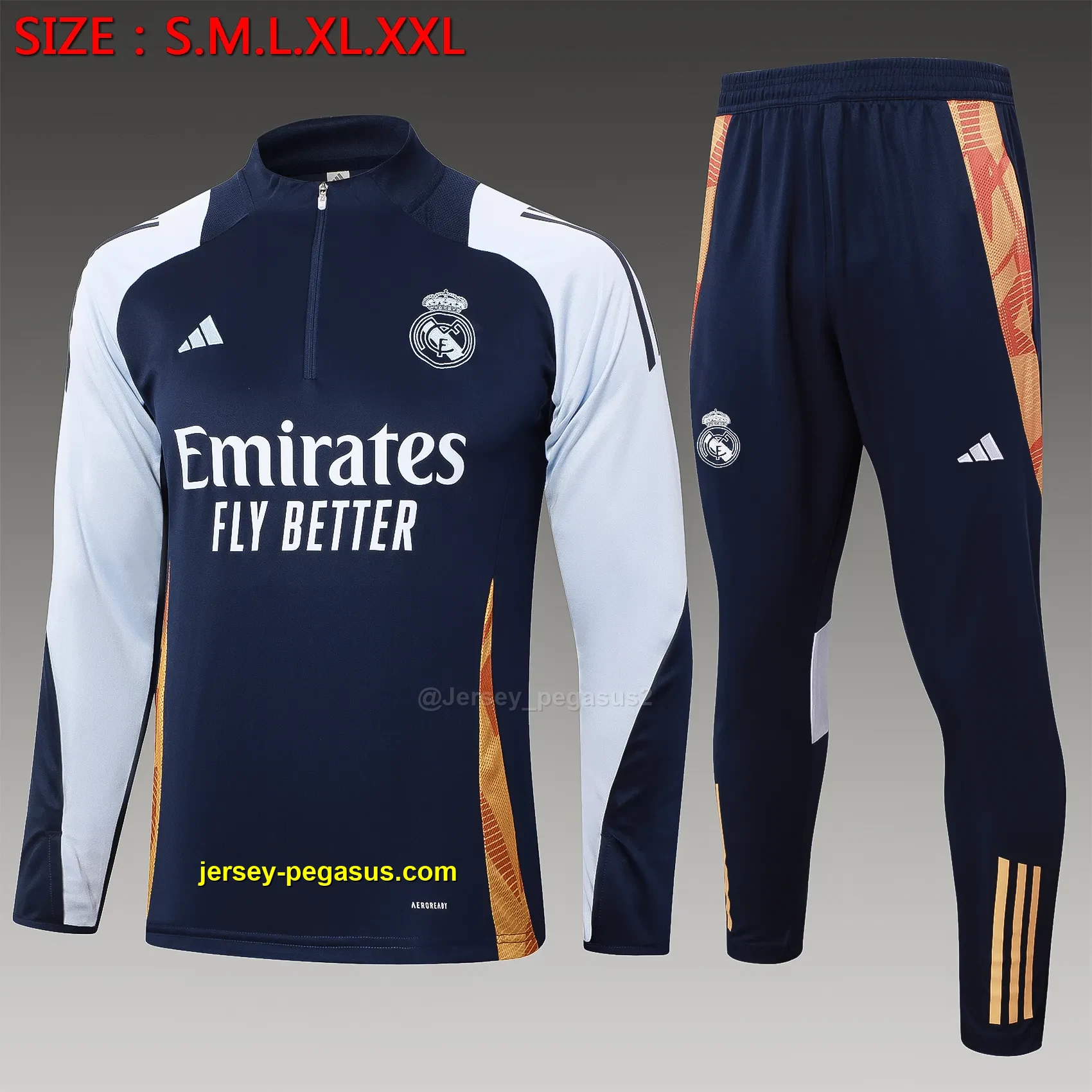 2425 Half Pull Real Madrid Sapphire Blue (Light Blue Color)-Real Madrid 2425 Half Pull Real Madrid Sapphire Blue (Light Blue Color)-Real Madrid