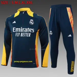 2425 Half Pull Real Madrid Sapphire Blue (Yellow Collar)-Real Madrid