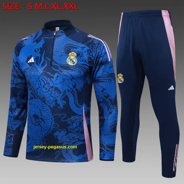 2425 Half Pull Real Madrid Sapphire Blue Inkjet (Chinese Dragon)-Real Madr 2425 Half Pull Real Madrid Sapphire Blue Inkjet (Chinese Dragon)-Real Madr